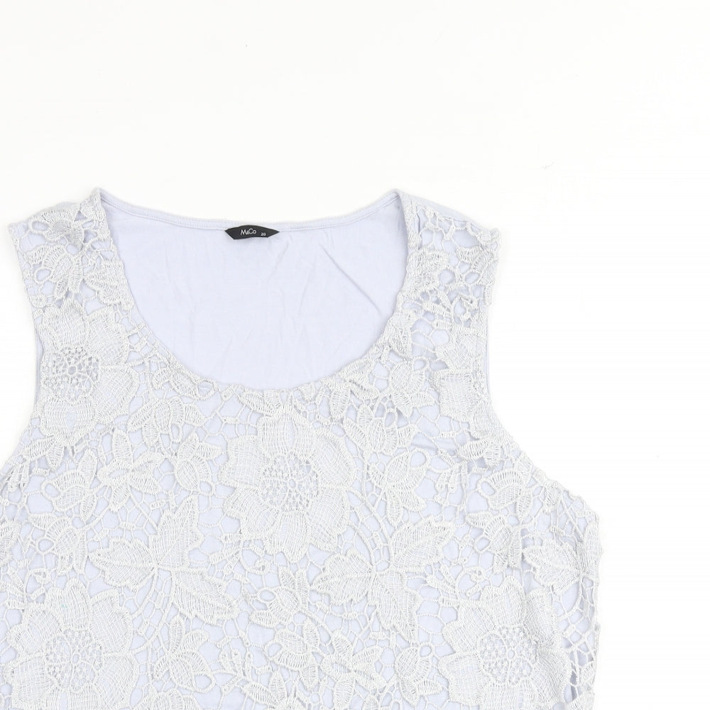 Womens UK Size 20 M&Co Blue Basic Tank