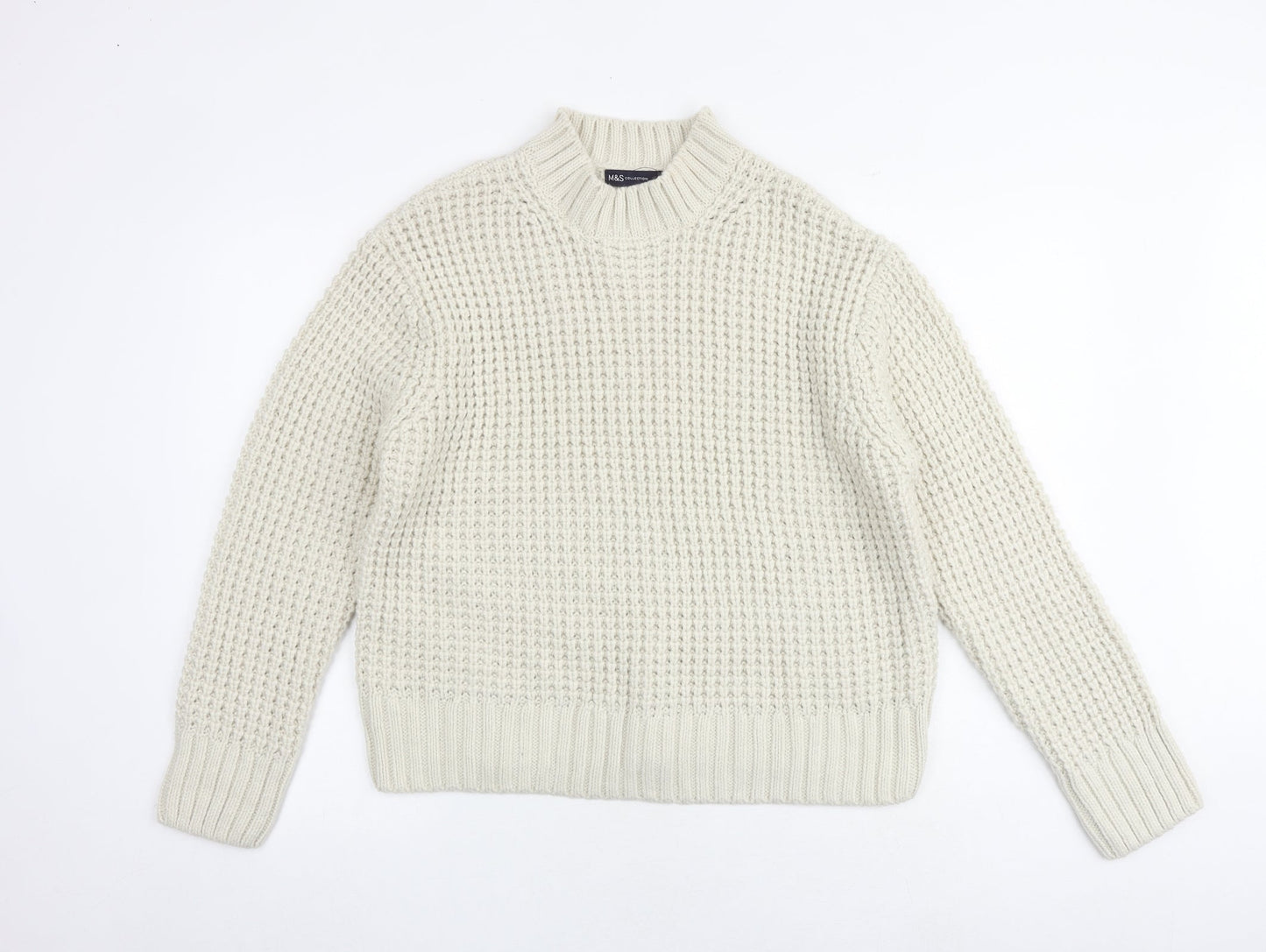 Womens UK Size M Marks and Spencer Beige Pullover Jumper