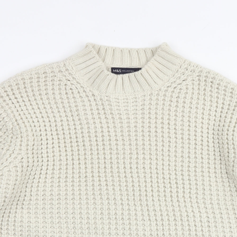 Womens UK Size M Marks and Spencer Beige Pullover Jumper