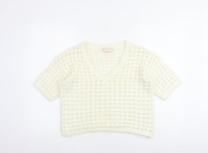 Womens UK Size M NEXT White Pullover Jumper