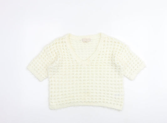 Womens UK Size M NEXT White Pullover Jumper