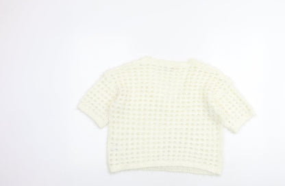 Womens UK Size M NEXT White Pullover Jumper