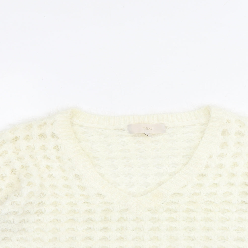 Womens UK Size M NEXT White Pullover Jumper