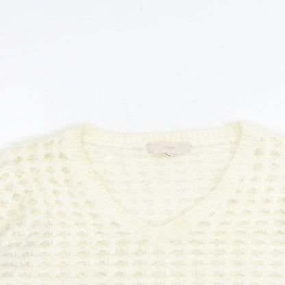Womens UK Size M NEXT White Pullover Jumper