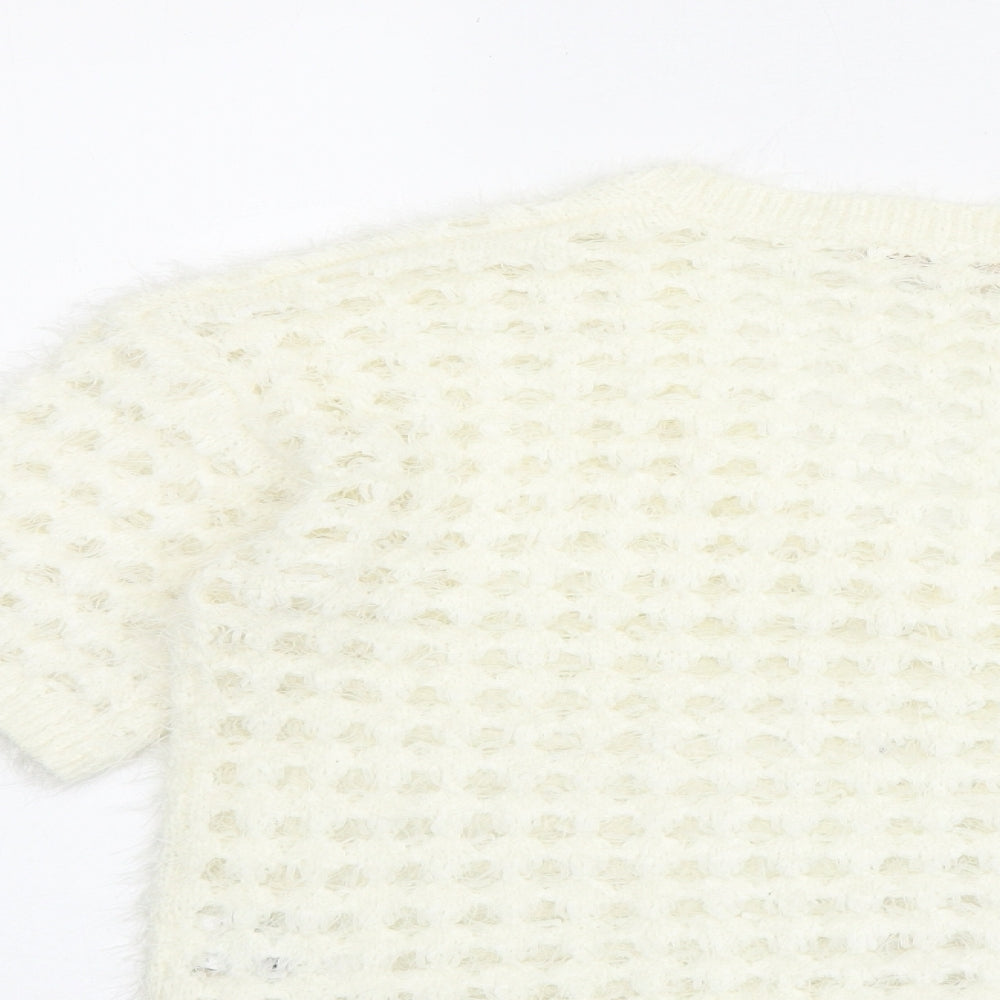 Womens UK Size M NEXT White Pullover Jumper