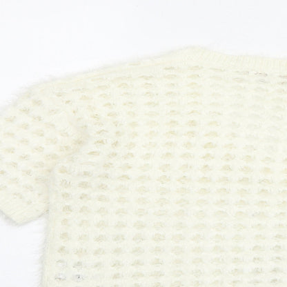 Womens UK Size M NEXT White Pullover Jumper