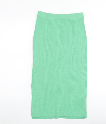 Marks and Spencer Womens Green Viscose Straight & Pencil Skirt Size S