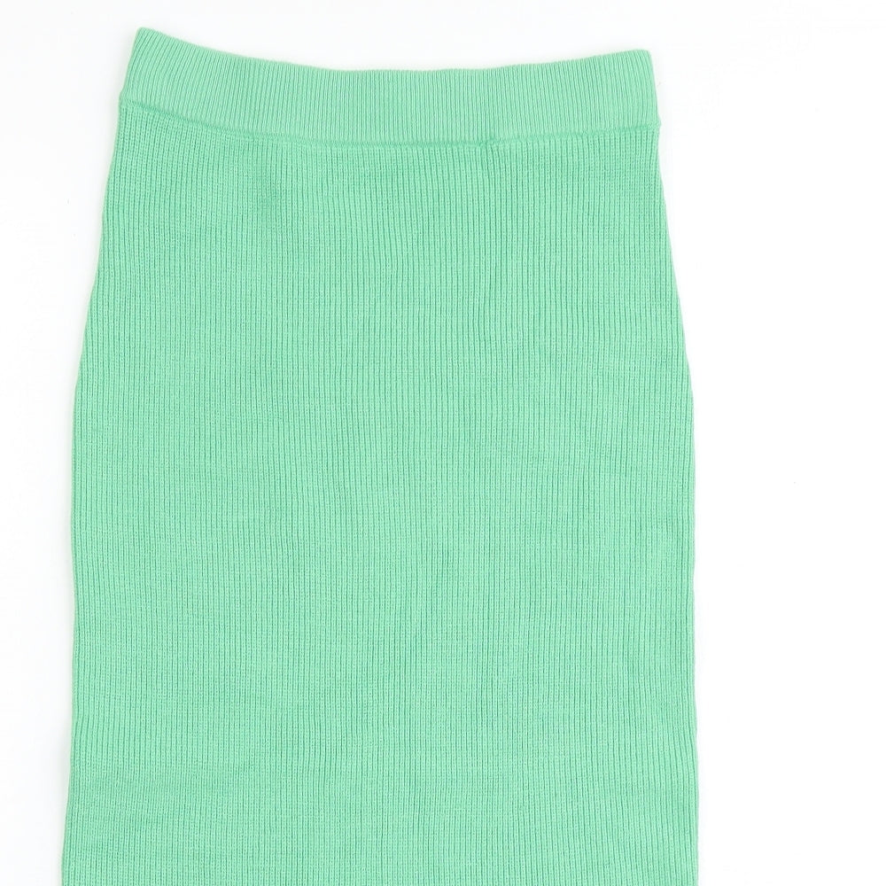 Marks and Spencer Womens Green Viscose Straight & Pencil Skirt Size S