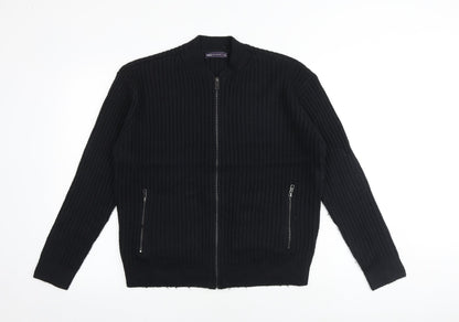 Womens UK Size M Marks and Spencer Black Full Zip Jumper