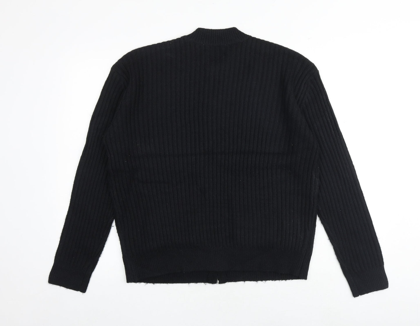 Womens UK Size M Marks and Spencer Black Full Zip Jumper