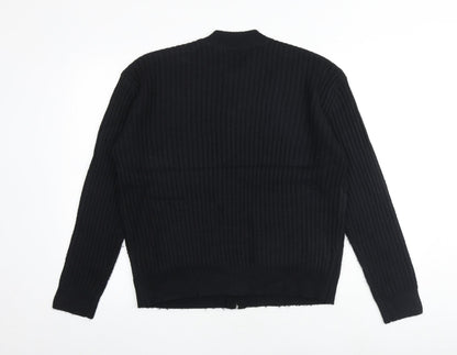 Womens UK Size M Marks and Spencer Black Full Zip Jumper