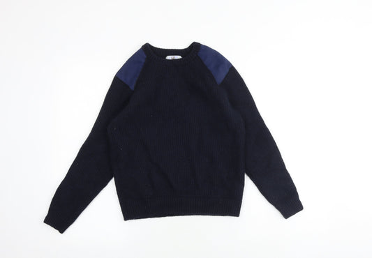 John Partidge Boys Blue Round Neck Wool Pullover Jumper Size M Pullover