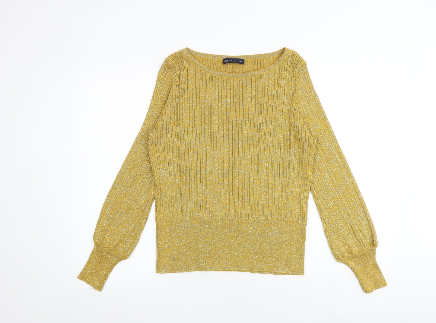 Womens UK Size M Marks and Spencer Yellow Pullover Jumper