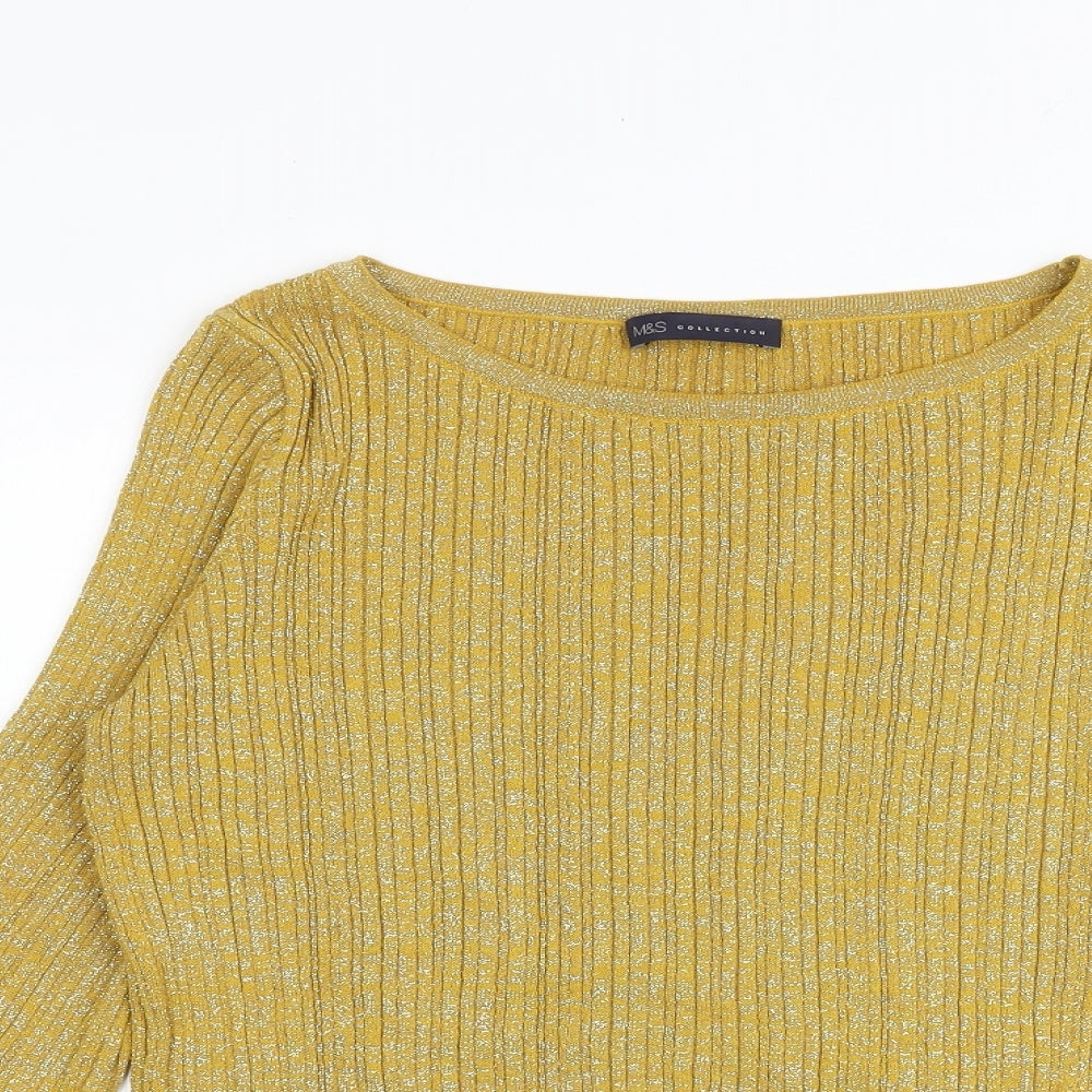 Womens UK Size M Marks and Spencer Yellow Pullover Jumper