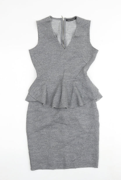 Country Road Womens Grey Wool Bodycon Size 2XS V-Neck Zip