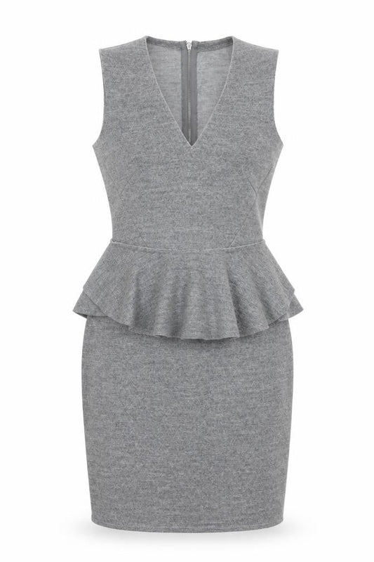 Country Road Womens Grey Wool Bodycon Size 2XS V-Neck Zip