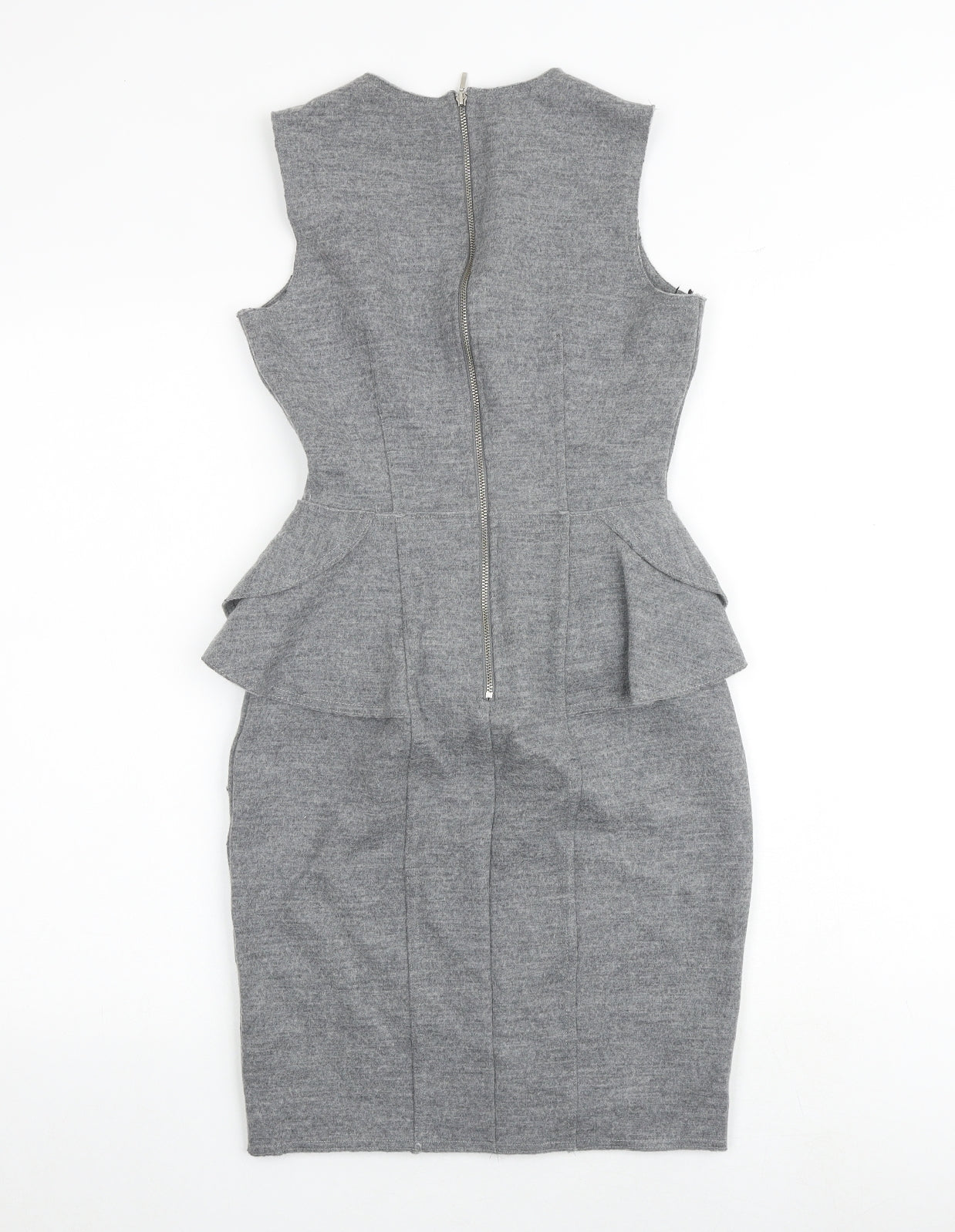 Country Road Womens Grey Wool Bodycon Size 2XS V-Neck Zip