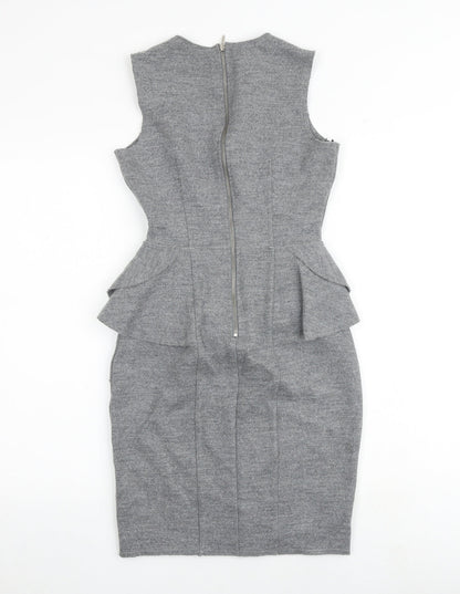 Country Road Womens Grey Wool Bodycon Size 2XS V-Neck Zip