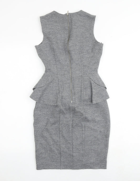 Country Road Womens Grey Wool Bodycon Size 2XS V-Neck Zip