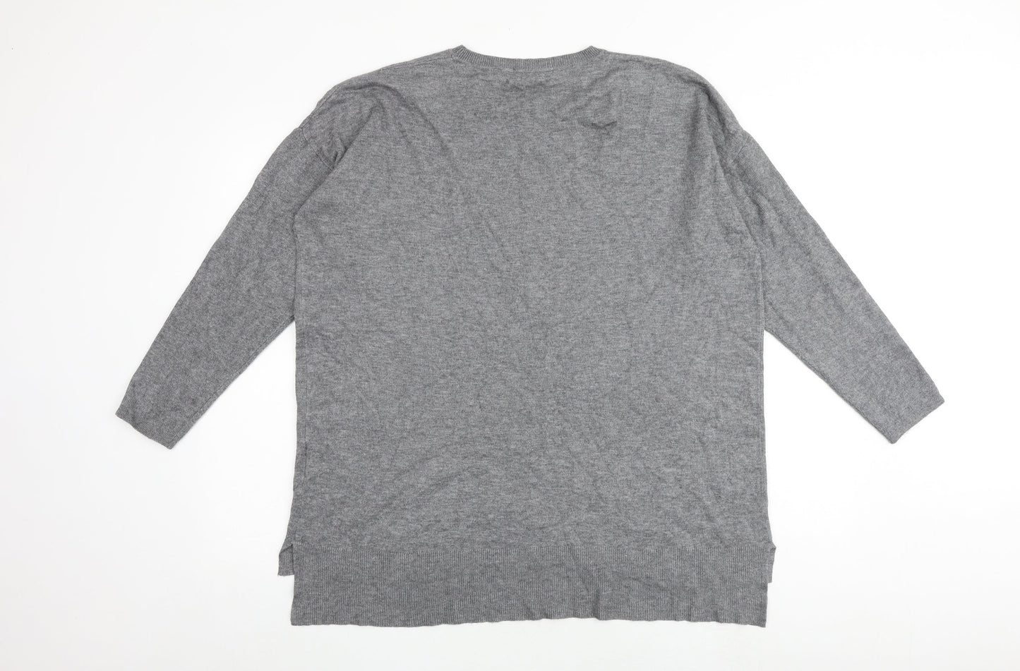 Amari Freya Womens Grey Round Neck Viscose Pullover Jumper Size S - Size S-M