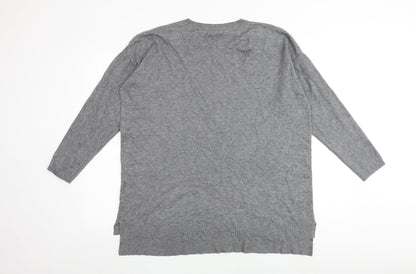 Amari Freya Womens Grey Round Neck Viscose Pullover Jumper Size S - Size S-M