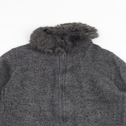Womens UK Size 12 Marks and Spencer Grey Full Zip Jumper