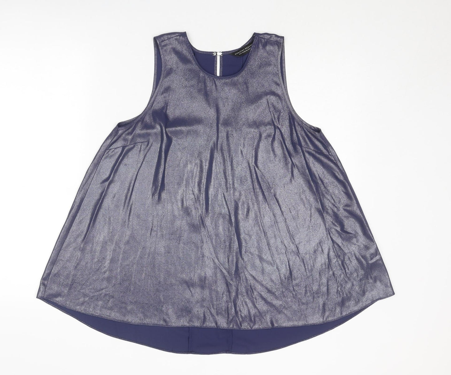 Womens UK Size 12 Dorothy Perkins Blue Basic Tank