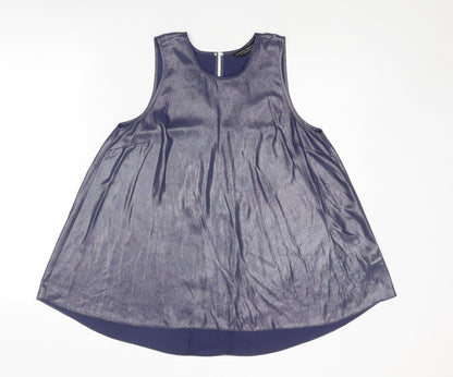 Womens UK Size 12 Dorothy Perkins Blue Basic Tank