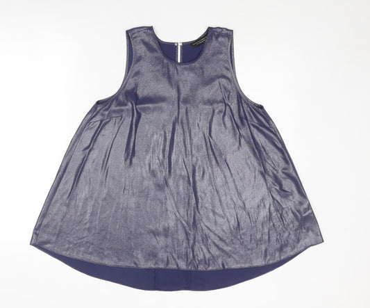 Womens UK Size 12 Dorothy Perkins Blue Basic Tank