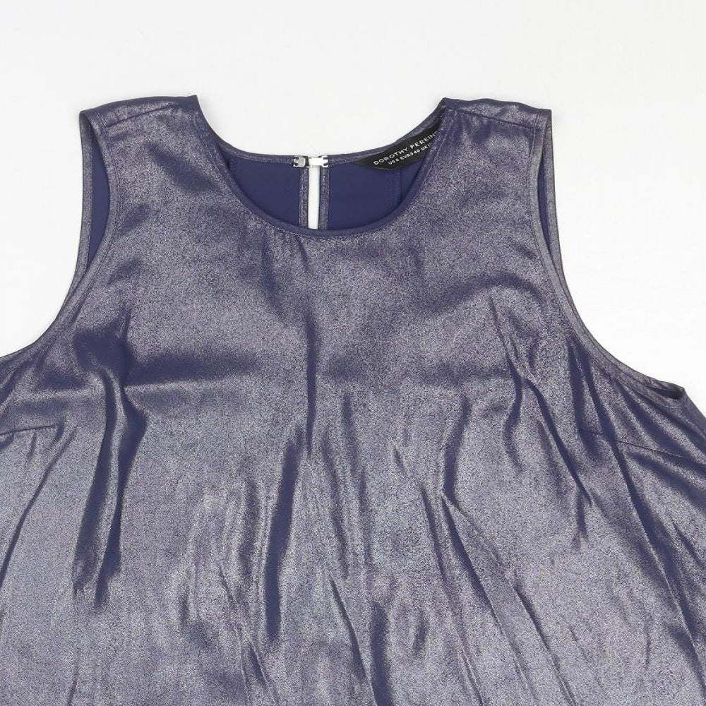 Womens UK Size 12 Dorothy Perkins Blue Basic Tank