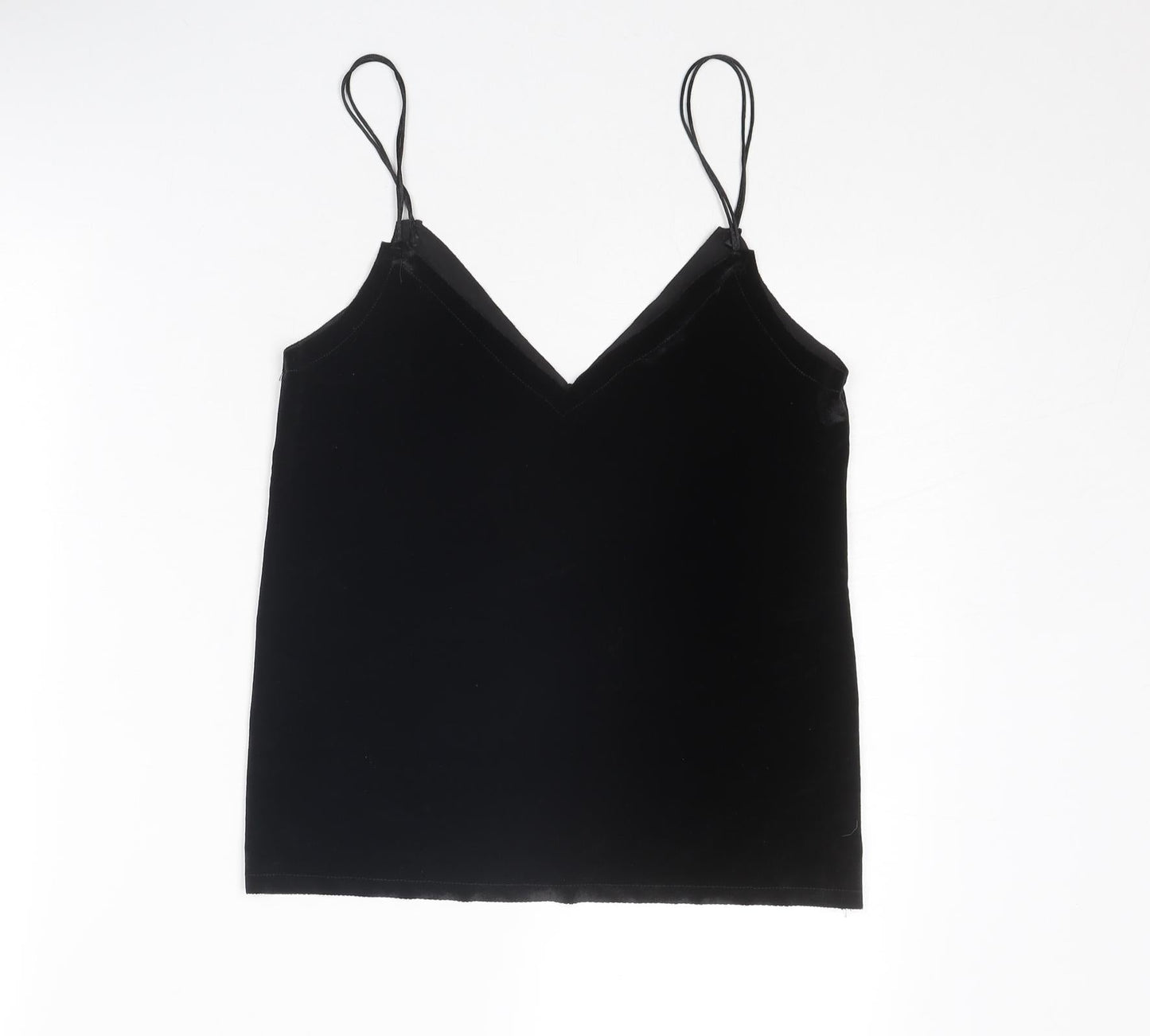 Womens UK Size S Pull&Bear Black Basic Tank
