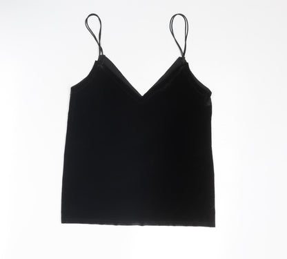 Womens UK Size S Pull&Bear Black Basic Tank