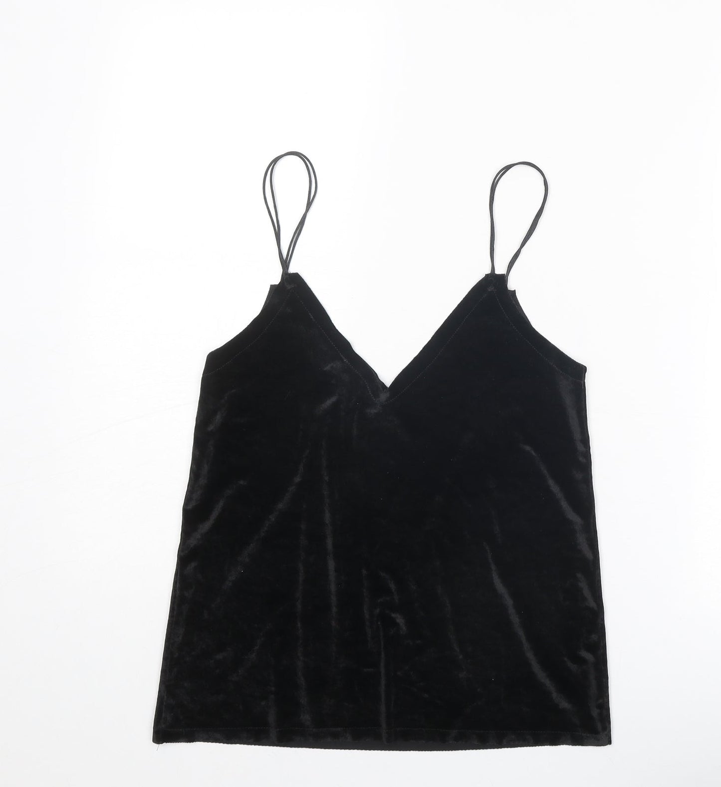 Womens UK Size S Pull&Bear Black Basic Tank