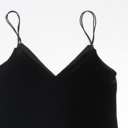 Womens UK Size S Pull&Bear Black Basic Tank