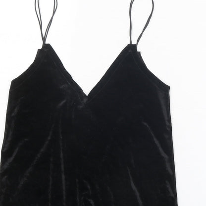 Womens UK Size S Pull&Bear Black Basic Tank