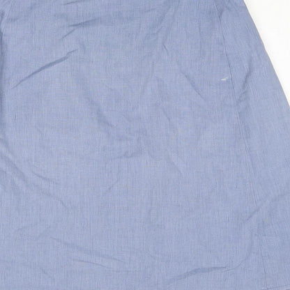 C&A Womens Blue Polyester A-Line Skirt Size 12 Button