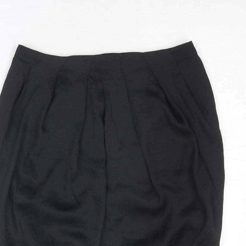 Mart Visser Womens Black Acetate Tulip Skirt Size 10 Zip