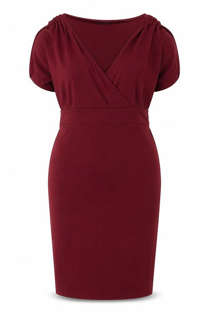 Quiz Womens Red Polyester Shift Size 14 V-Neck Pullover