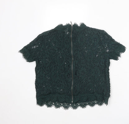 Womens UK Size M Zara Green Basic Blouse