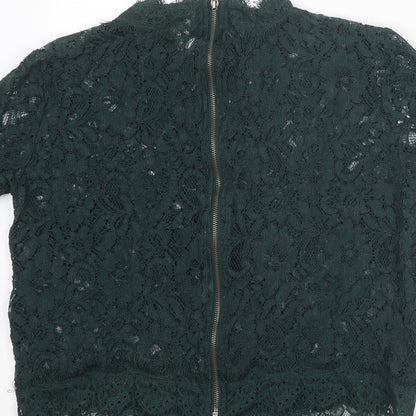 Womens UK Size M Zara Green Basic Blouse