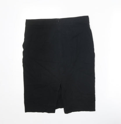 Gap Womens Black Cotton Straight & Pencil Skirt Size 10 Zip