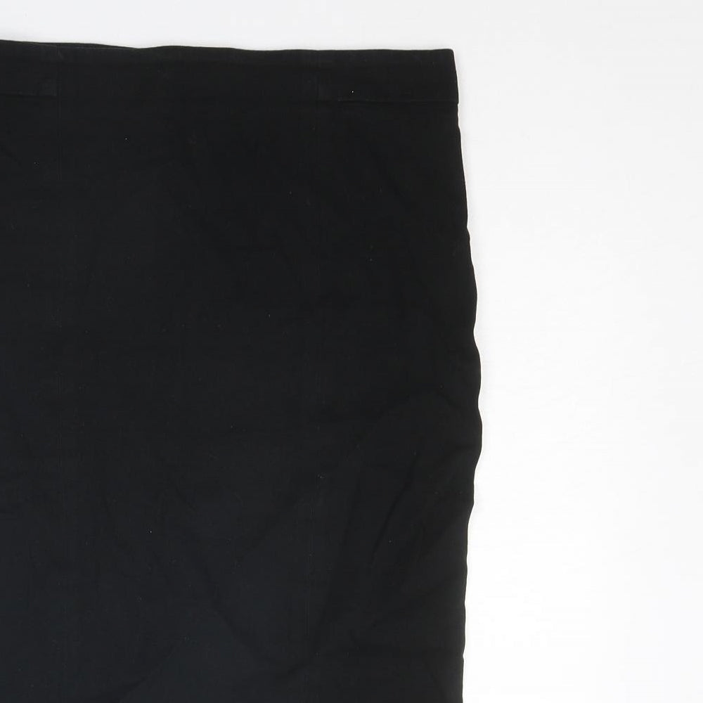 Gap Womens Black Cotton Straight & Pencil Skirt Size 10 Zip