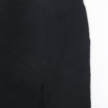 Gap Womens Black Cotton Straight & Pencil Skirt Size 10 Zip