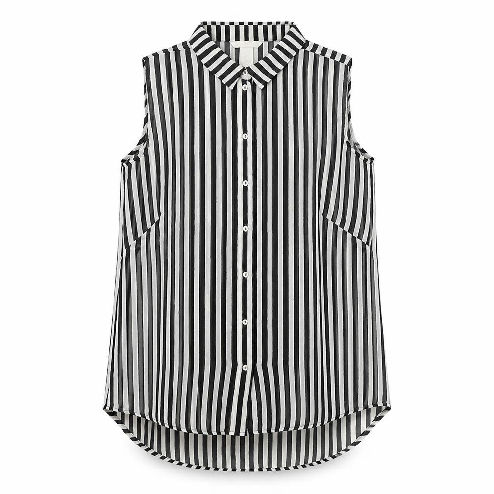 Womens UK Size 8 H&M Black Basic Button-Up