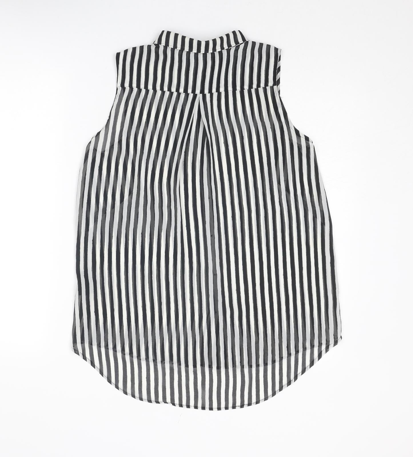 Womens UK Size 8 H&M Black Basic Button-Up