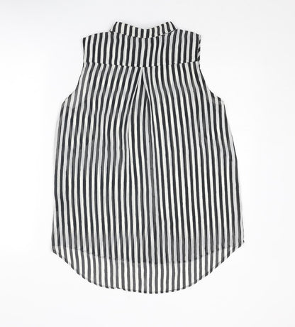 Womens UK Size 8 H&M Black Basic Button-Up