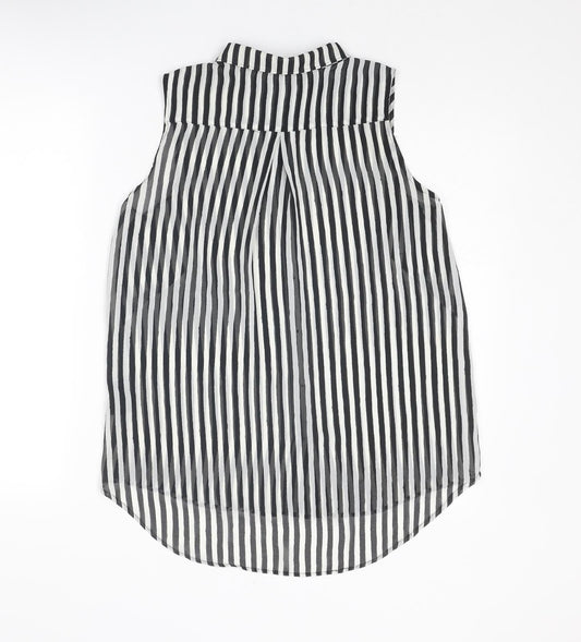 Womens UK Size 8 H&M Black Basic Button-Up
