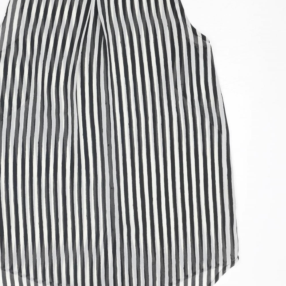 Womens UK Size 8 H&M Black Basic Button-Up