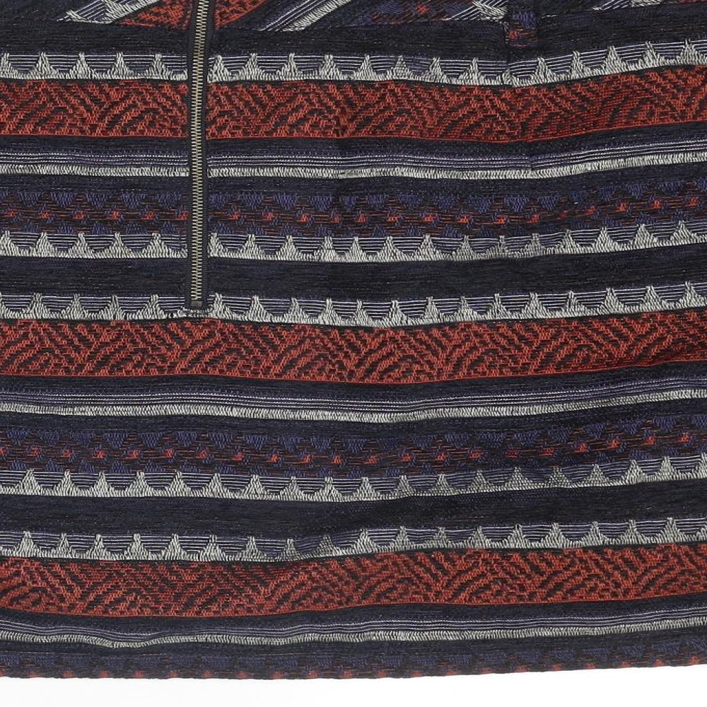 Indigo Womens Multicoloured Geometric Polyester A-Line Skirt Size 20 Zip