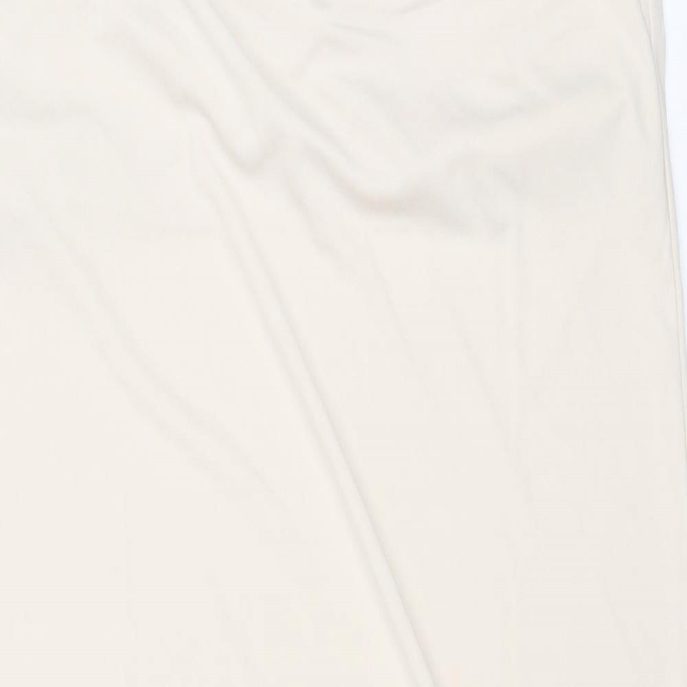 H&M Womens Beige Polyester Slip Dress Size M Cowl Neck Pullover